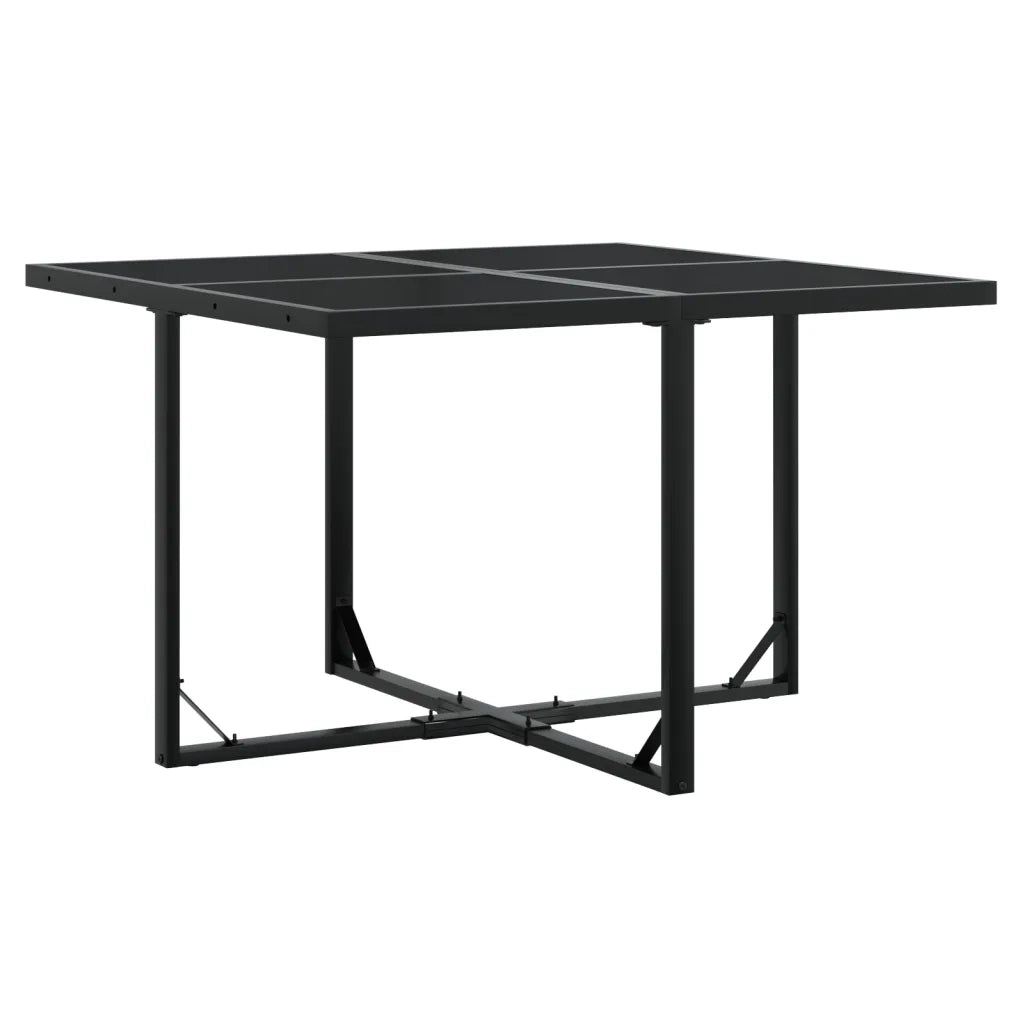 Set da Pranzo da Giardino 9 pz con Cuscini Nero in Polyrattan 3295068