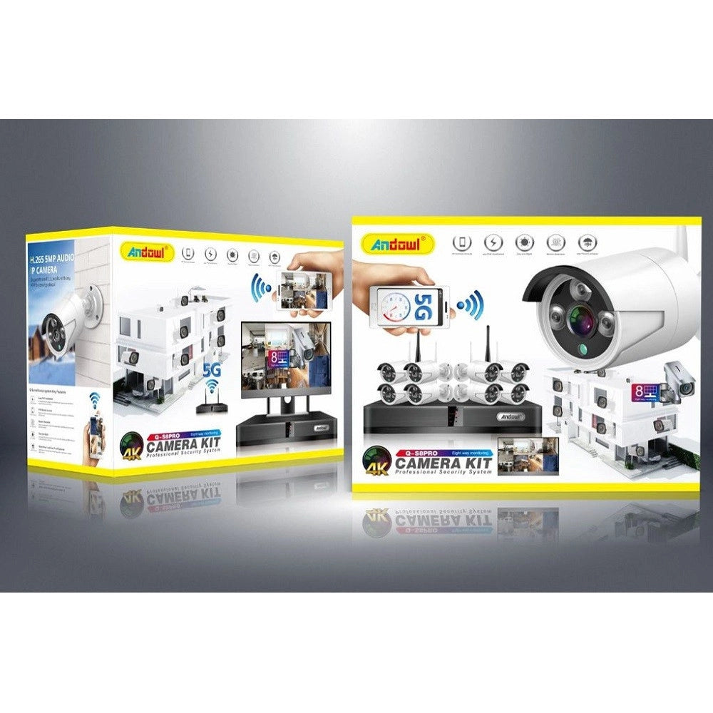 Trade Shop - Set Sistema Di Registrazione Sorveglianza Cctv Integrato 8 Telecamere 4k Q-s8pro -