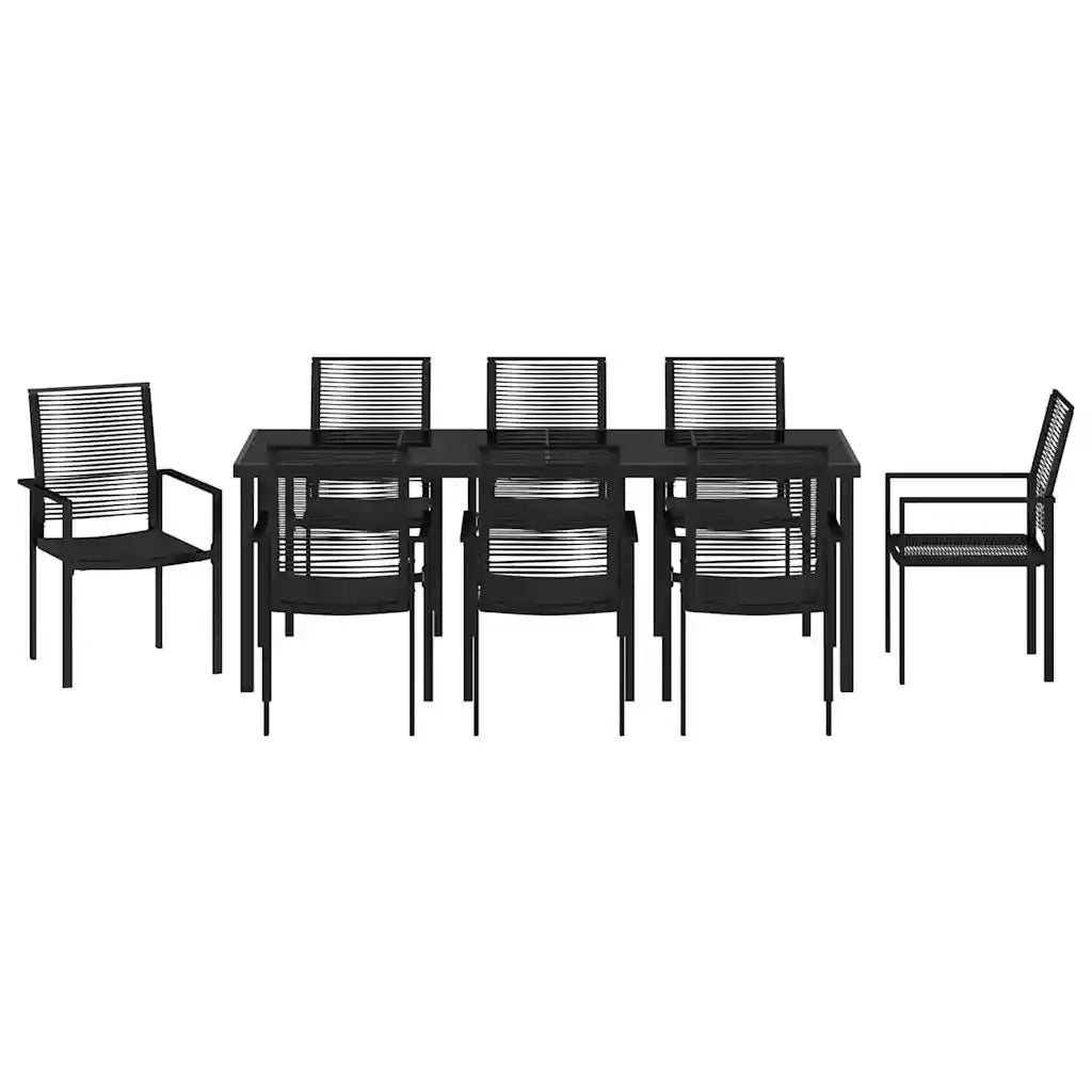 Set da Pranzo per Giardino 9 pcs Nero 3379169