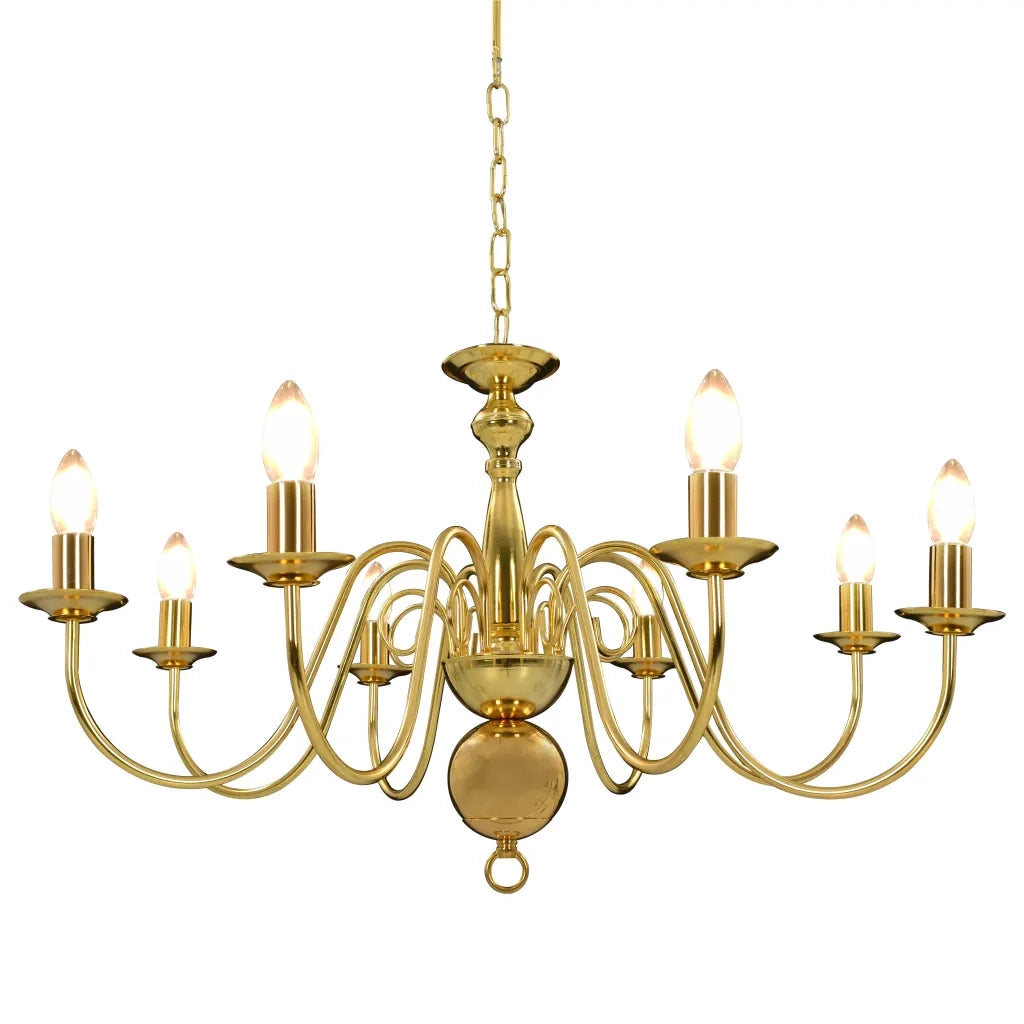 Elegante lampadario classico 80 x 45 cm atmosfera accogliente 8 lampadine metallo dorato 02_0046425