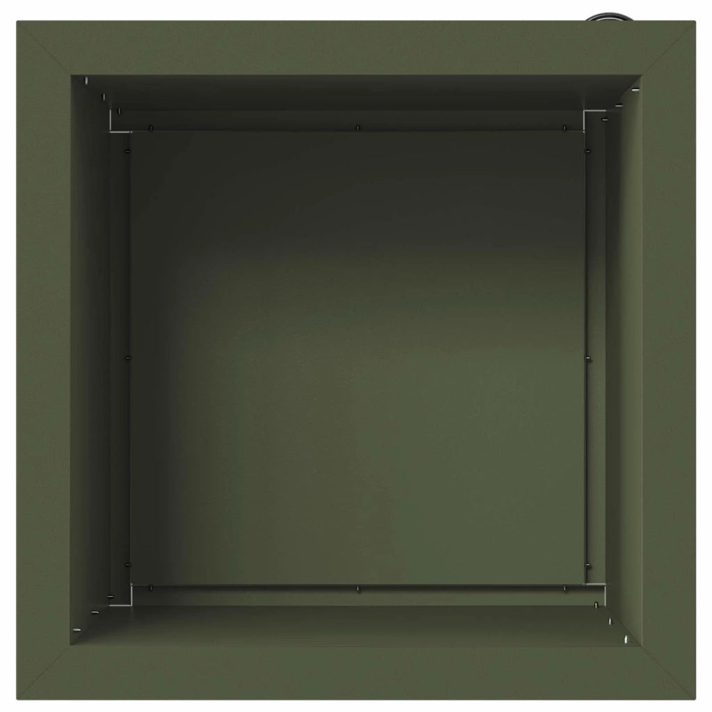 Fioriera da giardino con LED Verde Oliva 40 x 40 x 40 cm 8008132