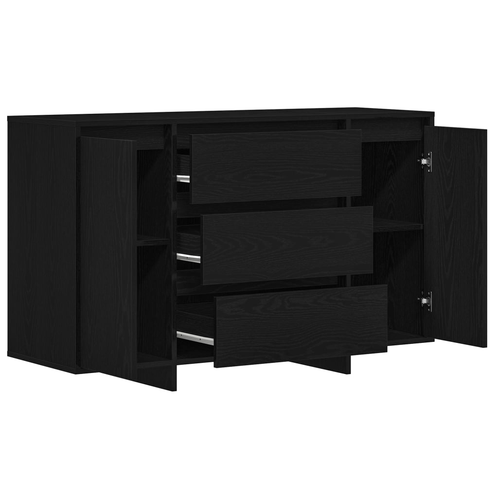 Sideboard Nero Rovere 120x41x75 cm in Legno ingegnerizzato