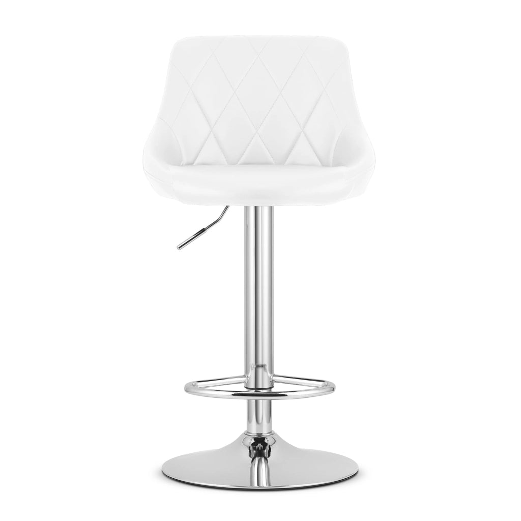 Sgabello girevole VALORA DAKA - Ecopelle bianca/Base cromata