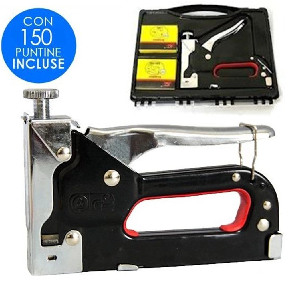 Trade Shop - Graffettatrice Spillatrice Sparapunti 3 In 1 Meccanica Potente In Acciaio -