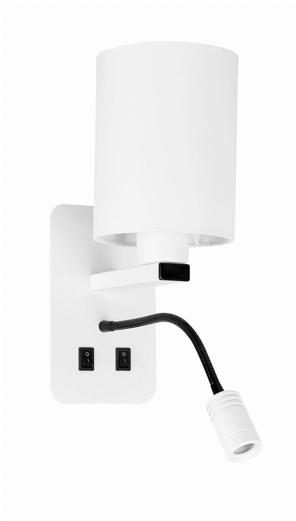 Applique Candellux Magnum bianco/nero E27+LED lettura