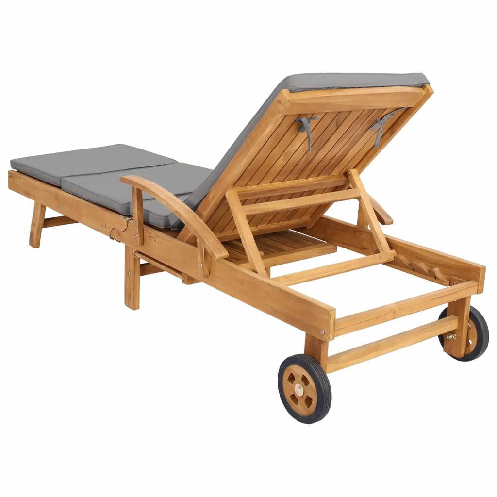 Lettino da sole 100% Poliestere Teak Solido
