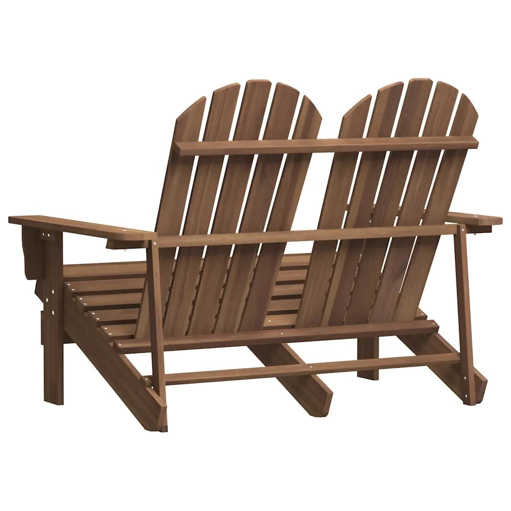 Sedia 2 Posti da Giardino Adirondack in Abete Massello Marrone