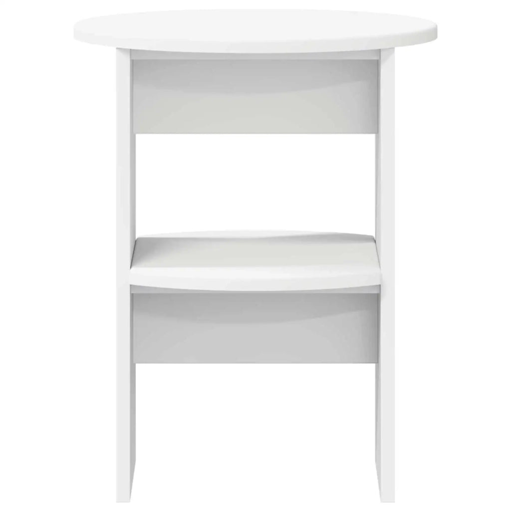 Mobile laterale 2 pcs Bianco Ø40 x 50 cm Legno ingegnerizzato 899817