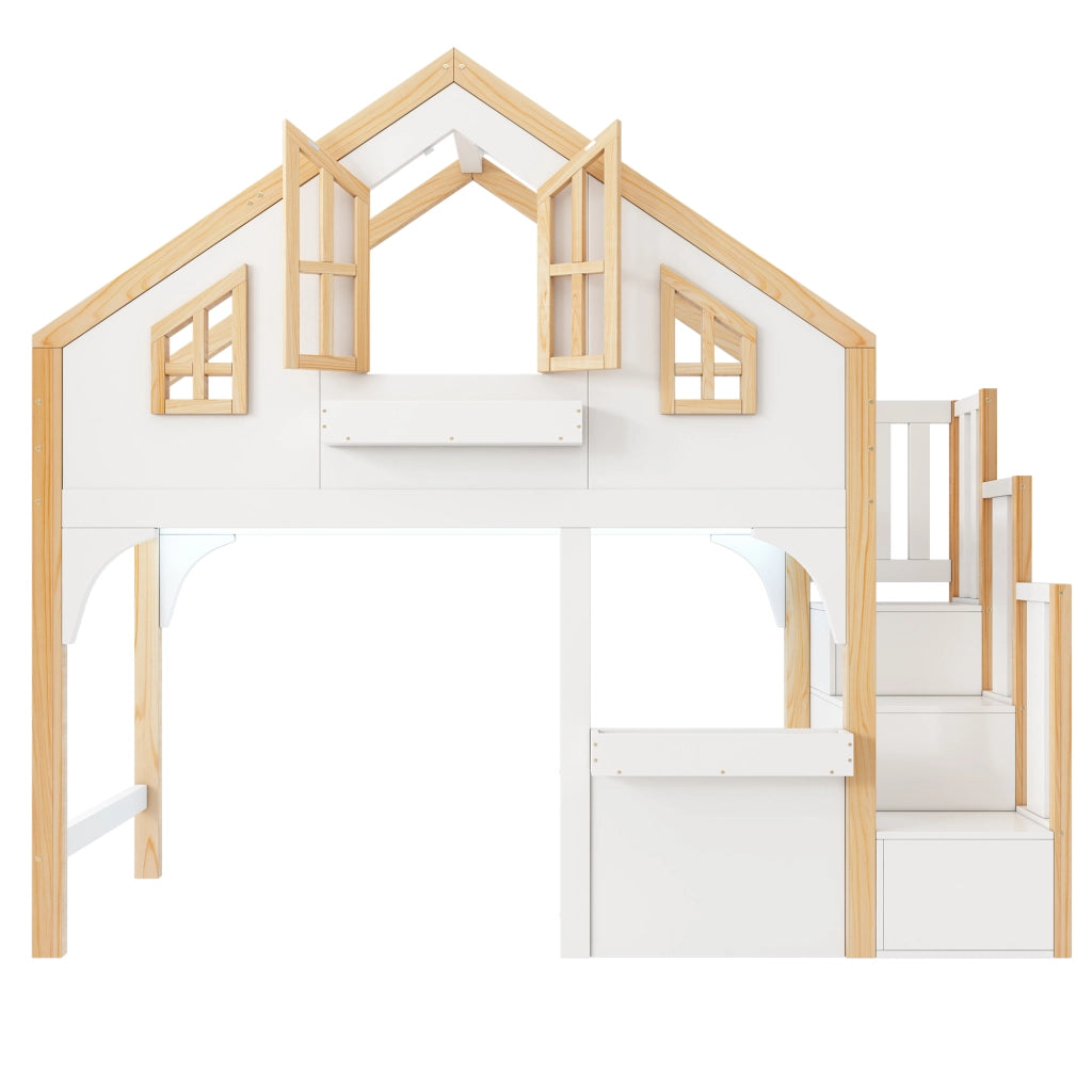 letto a castello in pino bianco 103 x 255 cm