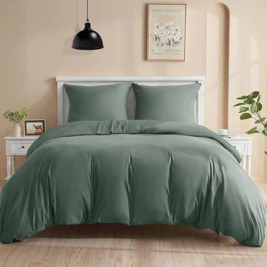 Set di coperte da letto 2 in 1, 135 x 200 cm + 1 cuscino coprente 80 x 80 cm con chiusura a lampo, materiale microfibra, set di coperte da letto per ogni stagione.