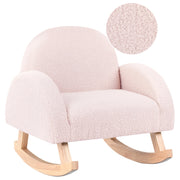 Sedia a dondolo per bambini in legno rosa pastello cameretta