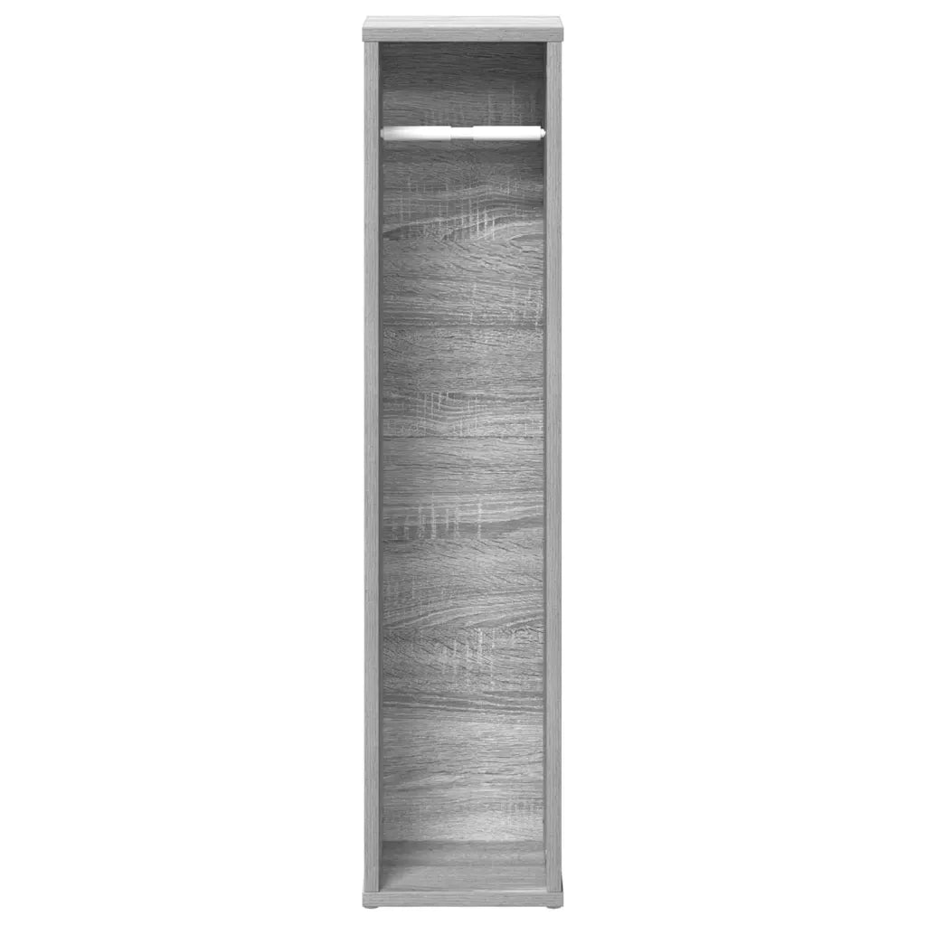 Mobiletto da bagno con portarotolo Grigio Sonoma 20,5x20x90 cm 858511