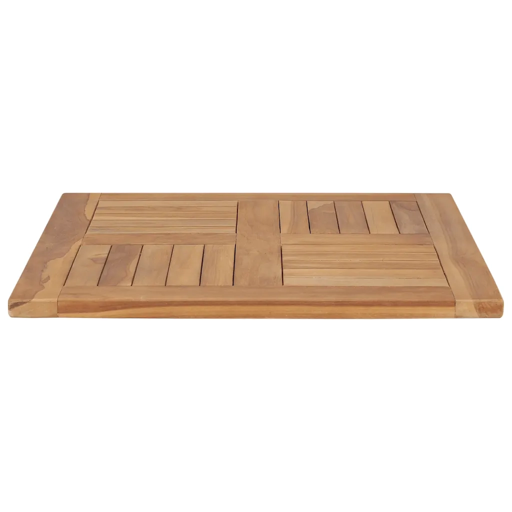 Piano del Tavolo in Legno Massello di Teak 60x60x2,5 cm 48988