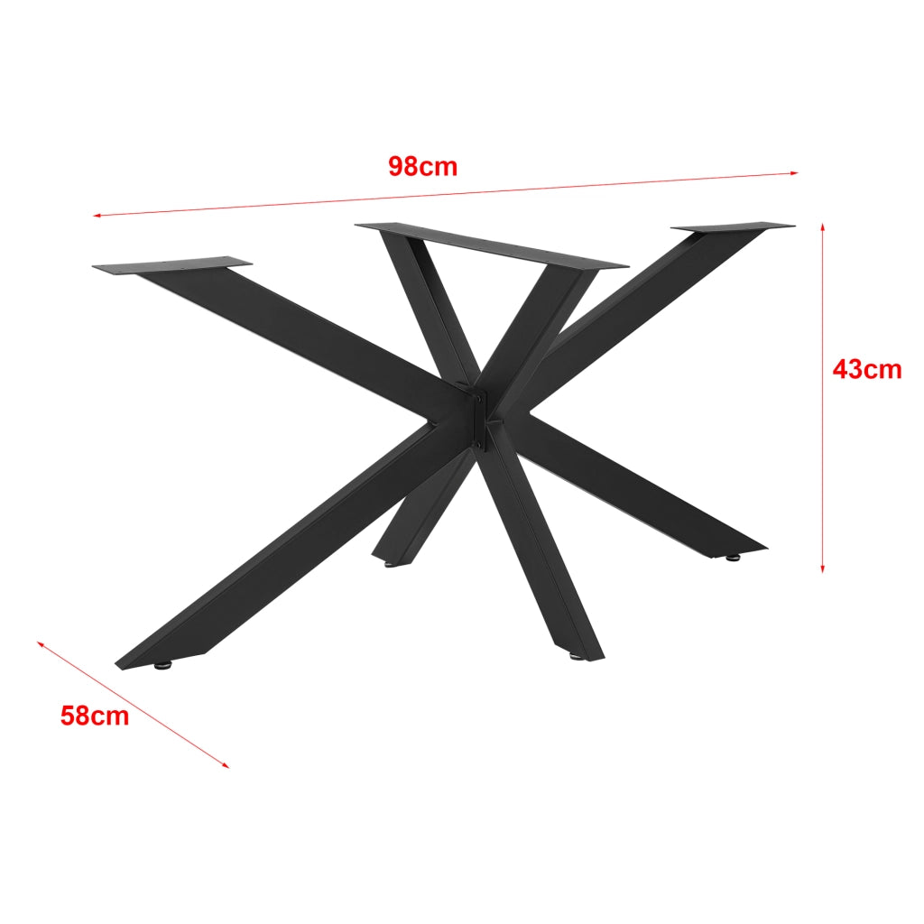 Gamba Centrale 'Oberau' per Tavolo Fai da Te 98 x 58 x 43 cm Acciaio Nero [en.casa]