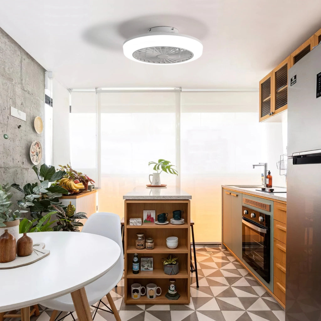 Ventilatore da soffitto senza pale 46 cm con luce dimmerabile e telecomando