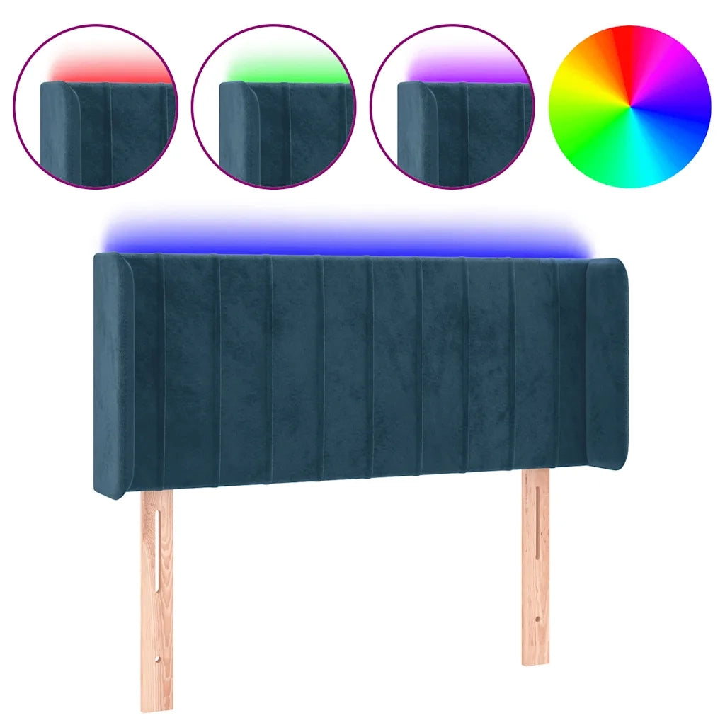 Testiera a LED-Testata con LED Blu Scuro 103x16x78/88 cm in Velluto 208378