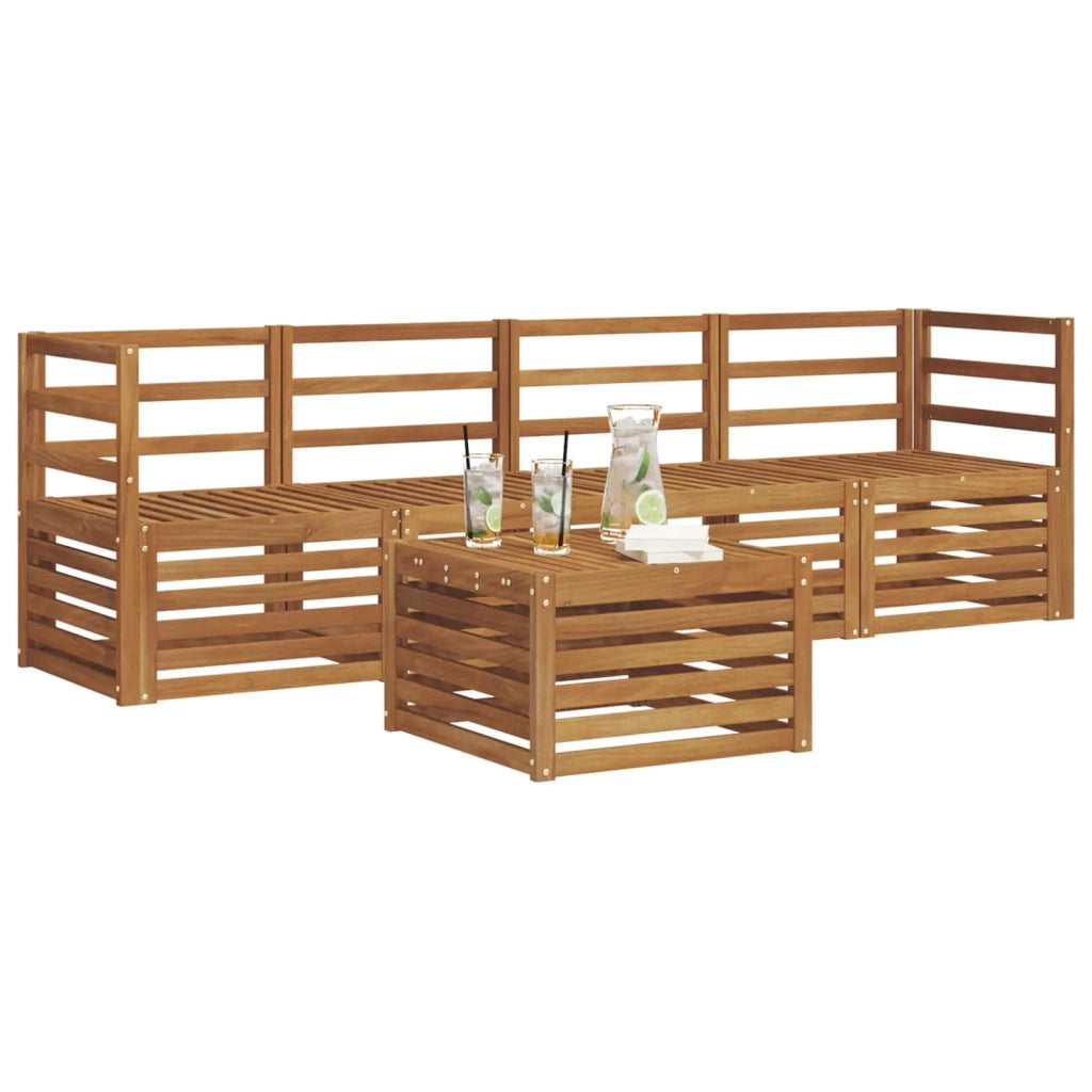 Set divani 5 pcs Naturale Legno di Acacia Massello 3374309