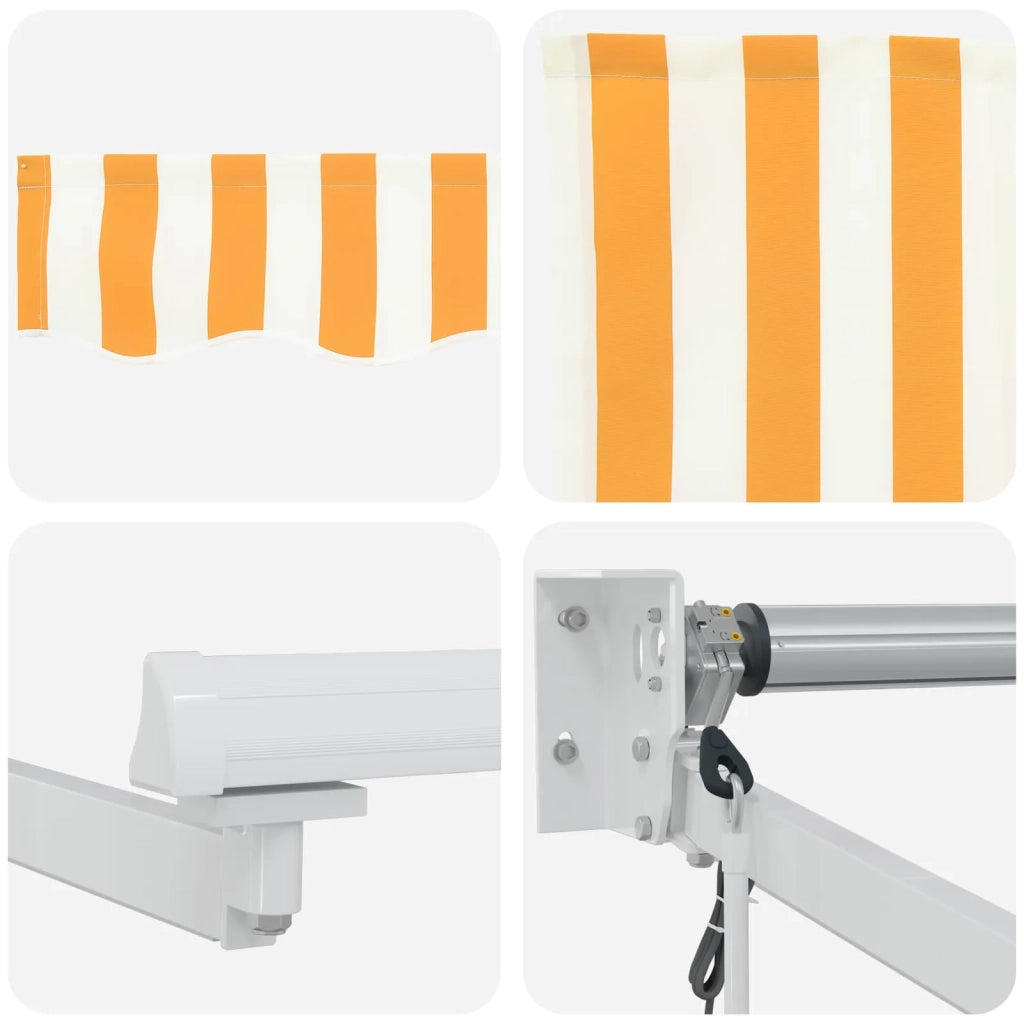 Tettuccio Elettrico Retrattile Giallo e Bianco 3,5 x 2 m