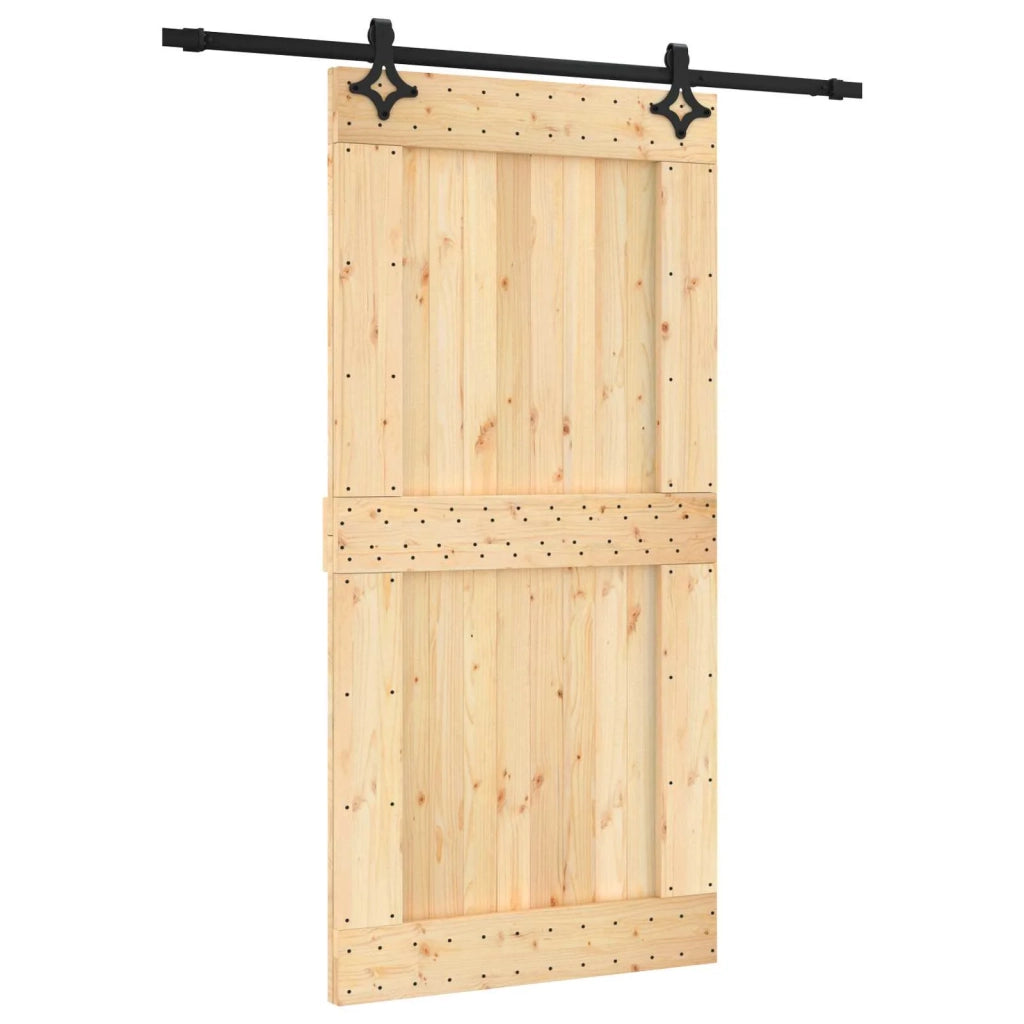 Porta scorrevole Naturale e Nero 100 x 210 cm 3445072
