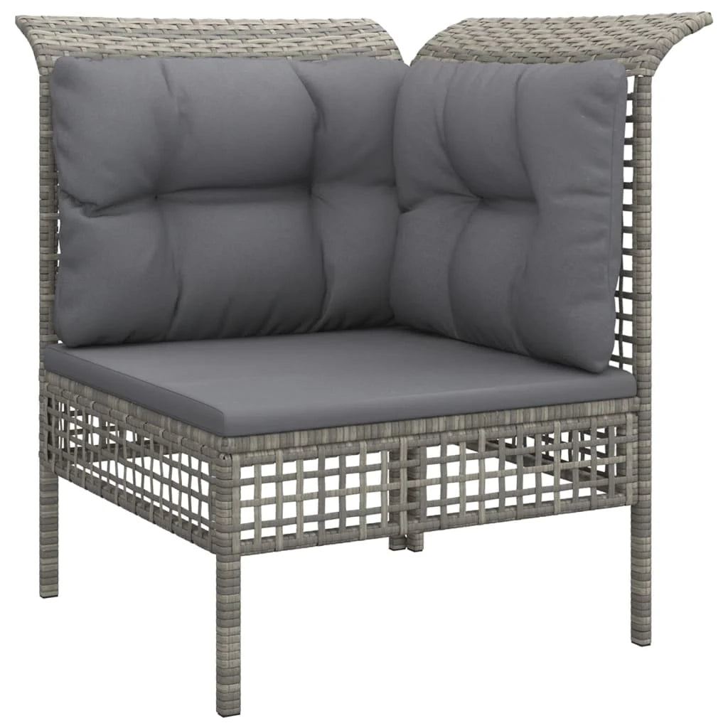 Set di mobili da giardino mobili da esterno set da 8 pezzi con cuscini resina intrecciata grigia 02_0017607