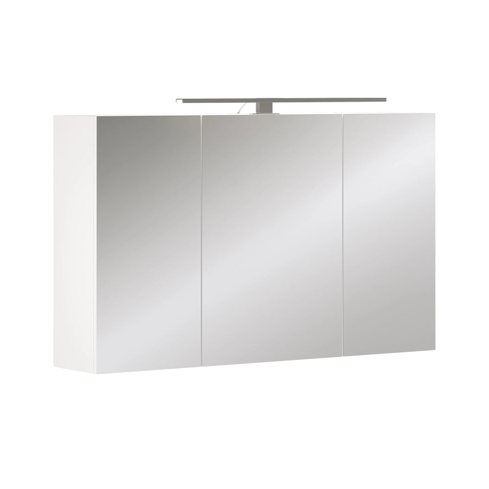 Vicco Mobile a specchio per il bagno Bianco 100 x 60 cm con 3 porte e illuminazione a LED