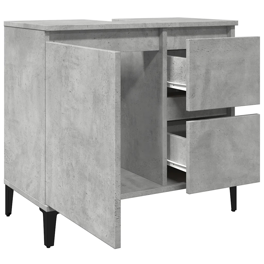 vidaXL Mobile Lavabo da Bagno Grigio Rovere 65x33x60cm in Truciolato
