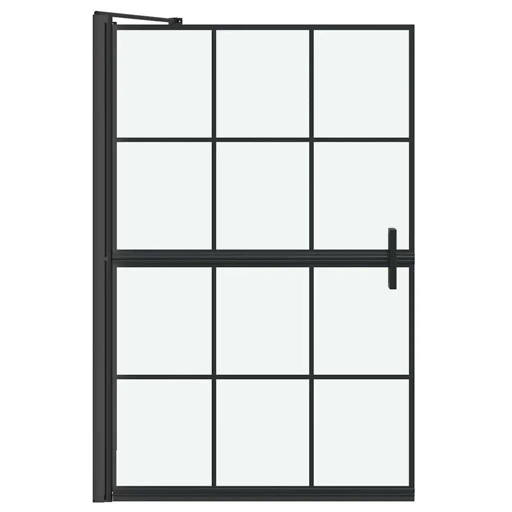 Schermo per Bagno e Doccia Nero e trasparente 80 x 68 x 128 cm CFW4269253