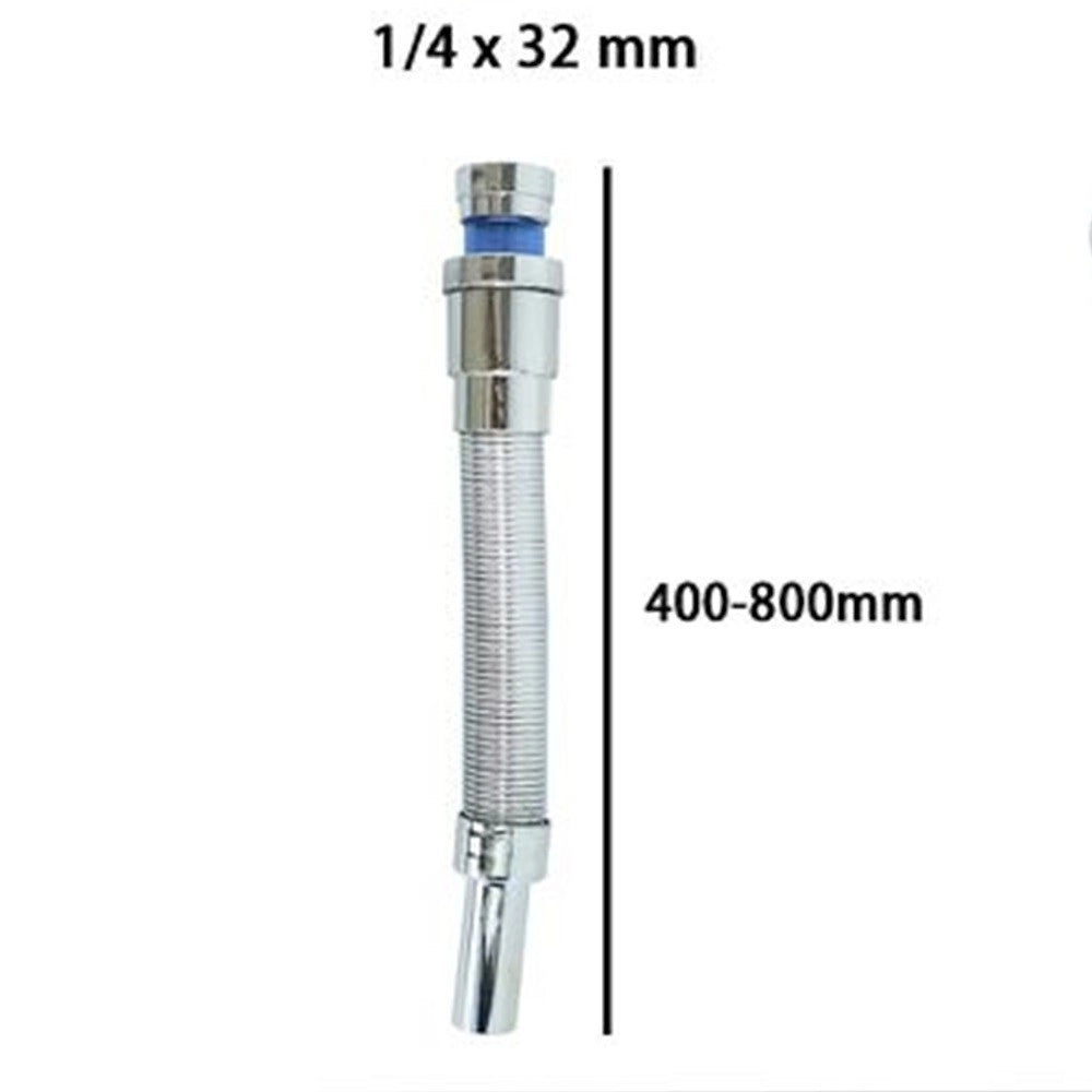 Trade Shop - Canotto Tubo Scarico Flessibile Estensibile Lavabo Lavello 400-800mm 1/4 32mm 10074 -