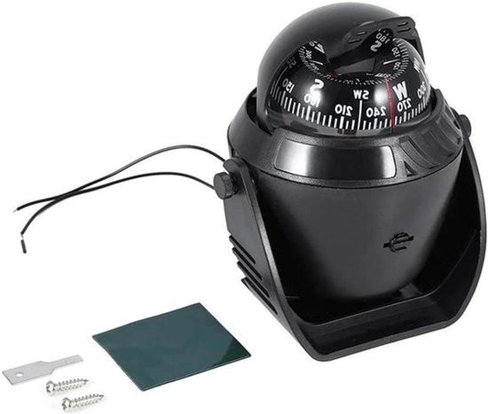Compasso Navigatore - Digitale - Alta Precisione - Luce LED - Elettronico - Per Barche e Auto - Compasso Marittimo - Adatto a tutti i Modelli - Blu