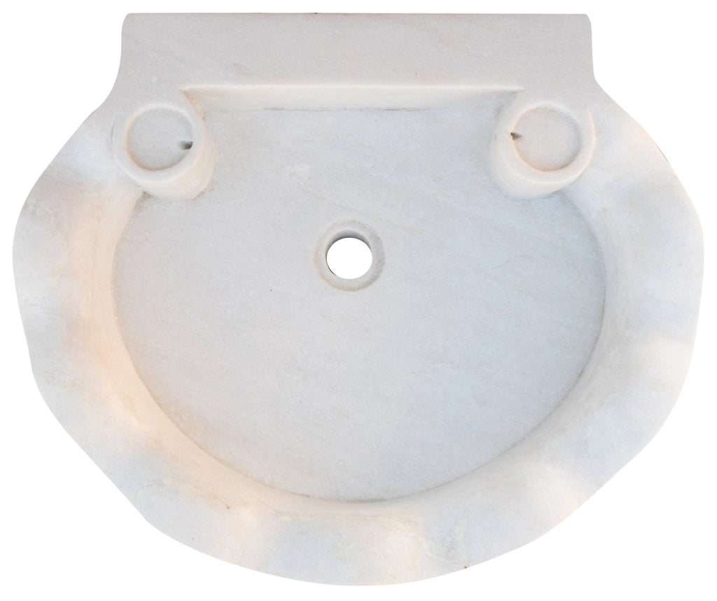 Biscottini Lavandino in marmo bianco L60xPR50xH13 cm Vasca realizzata completamente
