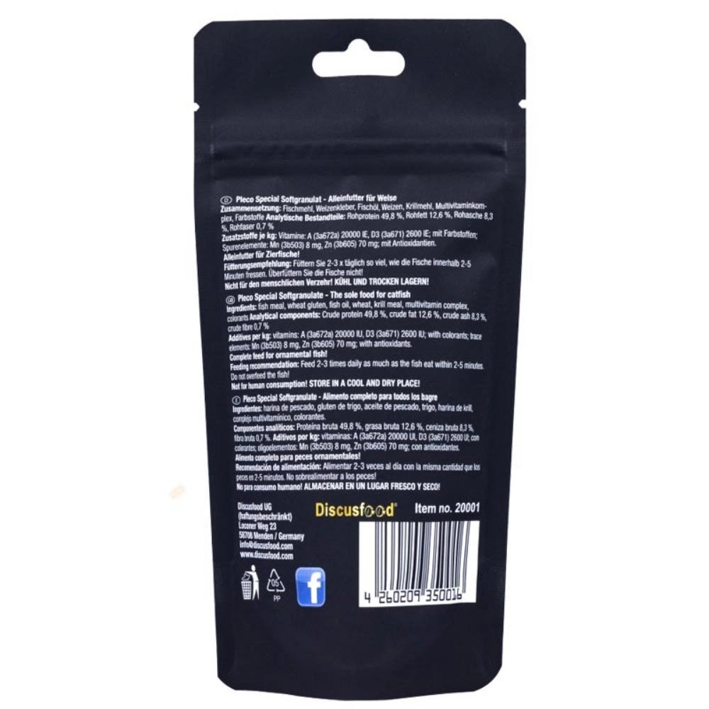 Discusfood Pleco Special Softgranulate 80gr -  Alimentazione Premium per Loricaridi