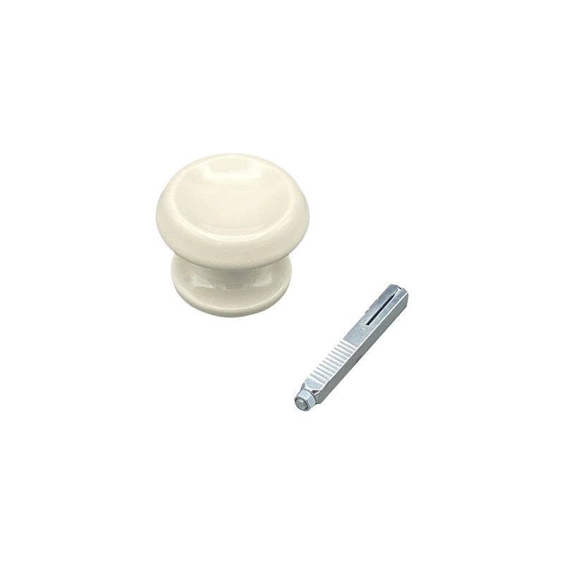 Maniglia su rosetta tonda SAGUATTI  821/60KQ in alluminio bianco lucido