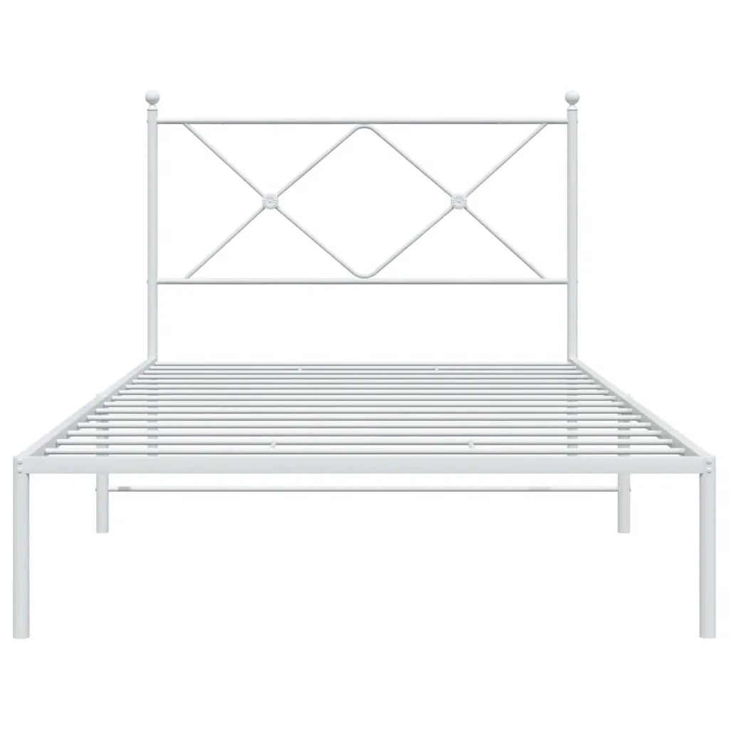 Giroletto con Testiera Metallo Bianco 100x200 cm