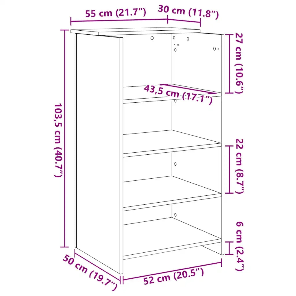Scrivania per Reception Bianca 55x50x103,5 cm in Legno Massello 859015