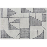 TAPPETO MODERNO ANTISCIVOLO A LINEE GEOMETRICHE, IN POLIESTERE MULTICOLORE, 230X160X0.7 CM