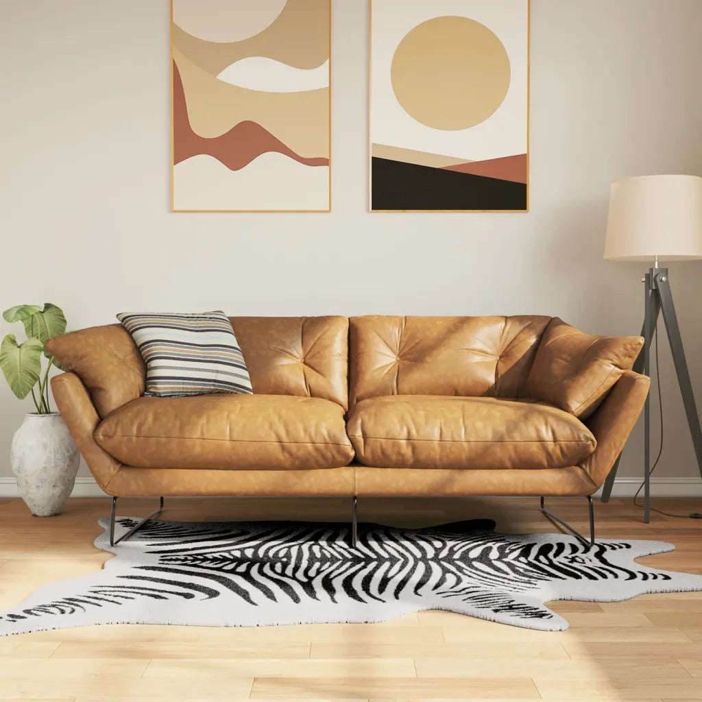 Tappeto Nero Bianco 120x170 Motivo Zebrato Lavabile 136623