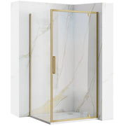Cabina Doccia Rea Rapid Swing Brush Gold 100x90