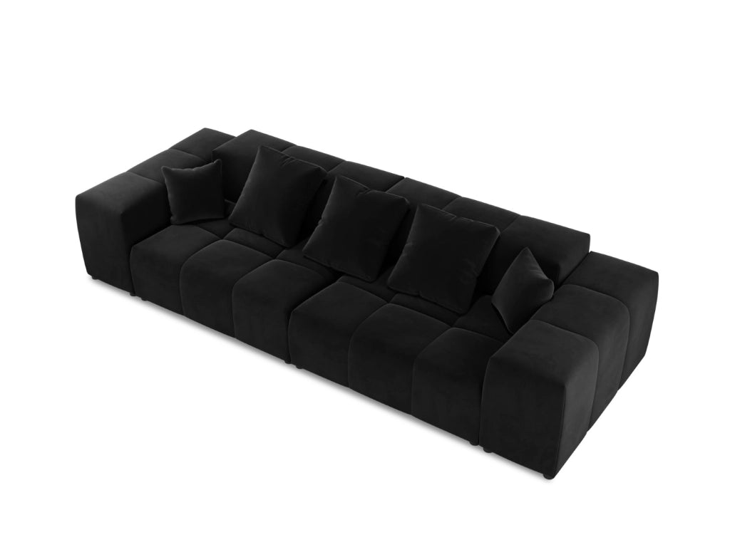 Cosmopolitan Design - Divano modulare "Rome" 3 posti in velluto nero 