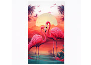 Telo Mare Grande 100x180 Spugna Spiaggia Piscina Maui Flamingo Sunset D23