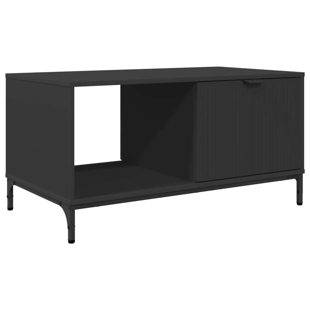 Tavolino da salotto con cassetto Rovere Nero 90 x 49 x 46 cm 883445