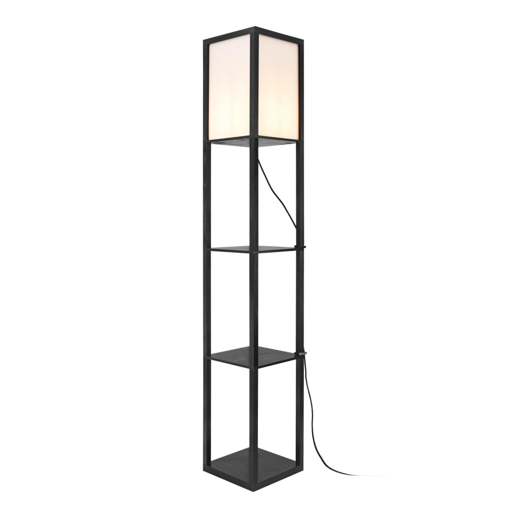 Lampada da terra Stapleford con ripiano attacco E27 altezza 160 cm nero e bianco 03_0007319
