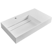 Lavabo bagno rettangolare in ceramica bianco 90 x 48 cm Lavello da bagno rettangolare