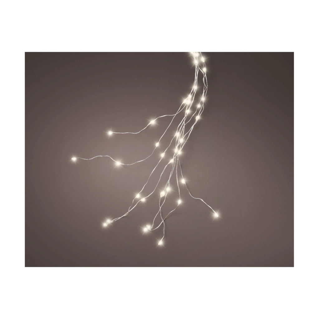 Micro LED a grappolo x albero arg/bianco caldo 240cm 8Funz OUT