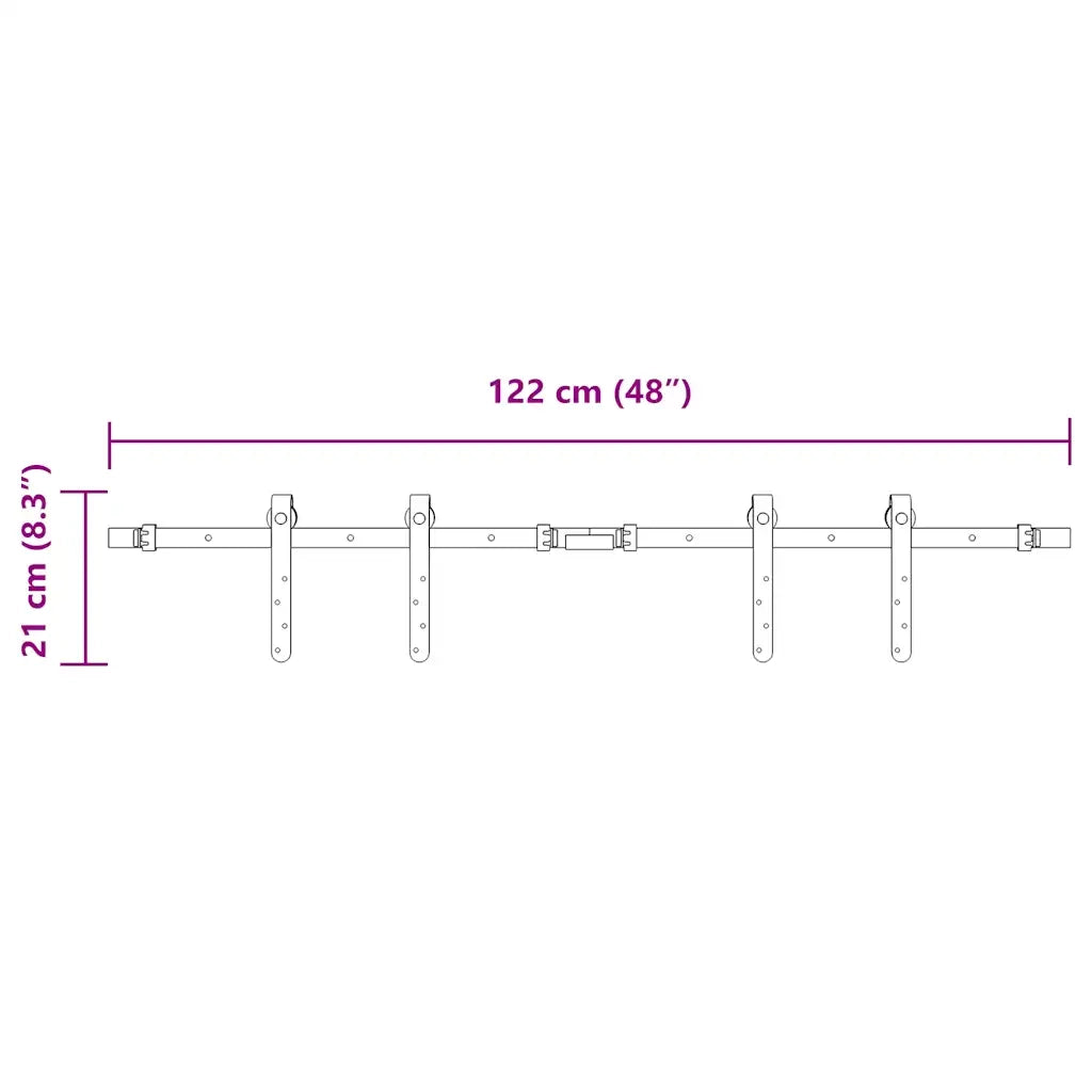 vidaXL Kit Anta Scorrevole per Armadio 122 cm in Acciaio al Carbonio