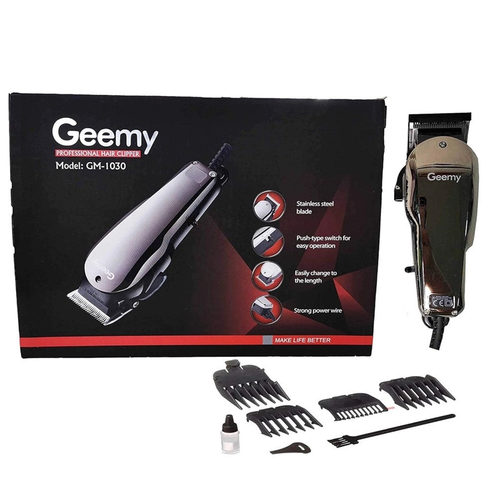 Trade Shop - Tagliacapelli Professionale Gm-1030 Trimmer Elettrico Con Filo Rasoio Per Uomo -