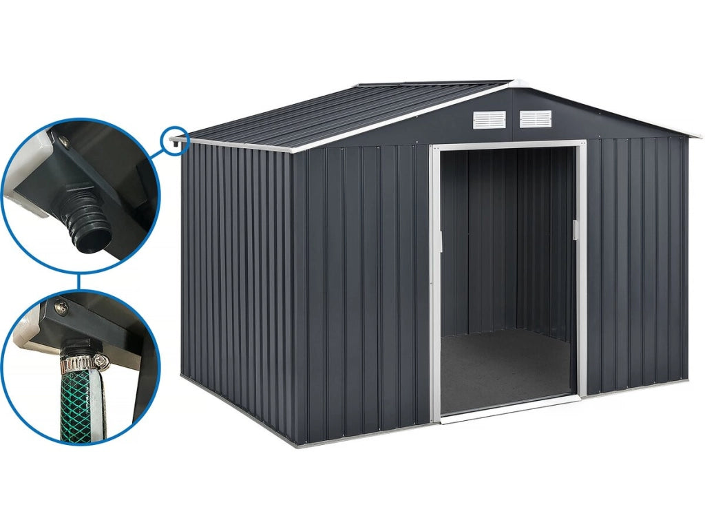 Capanno da giardino in metallo - "Vegas" - 7,06 m² con grondaia