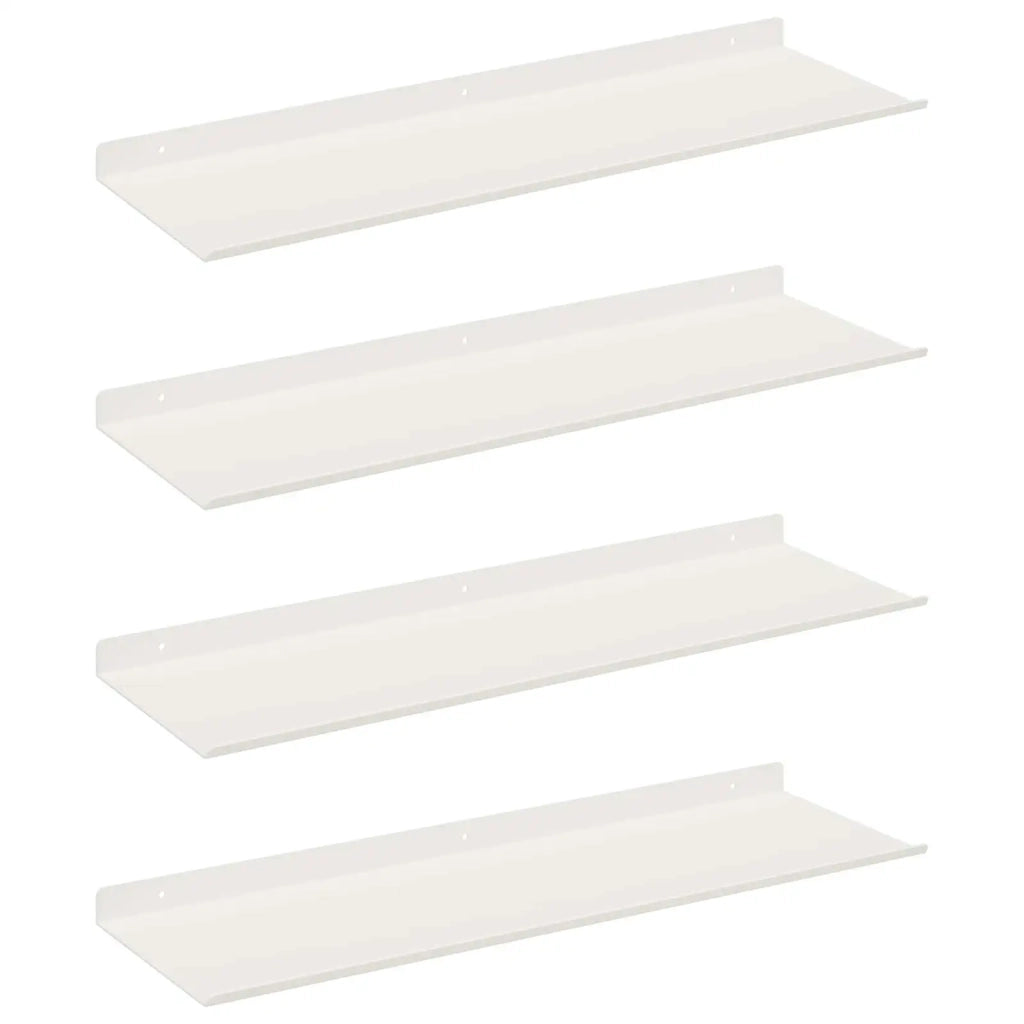 Mensola sospesa 4 pcs Bianco 60 x 18 x 2,5 cm Acciaio