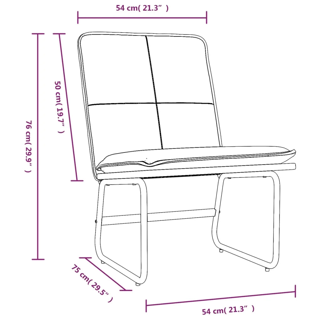 Sedia Lounge Nera 54x75x76 cm in Similpelle