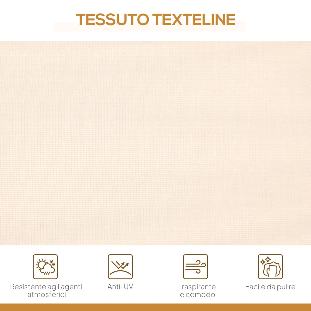 Dondolo da Giardino 3 Posti ¨C zephmum ¨C Beige, Acciaio, Tettuccio