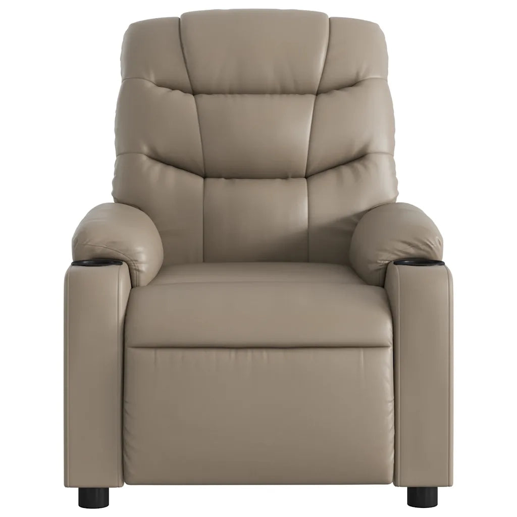 Poltrona Massaggiante | Sedia Relax Reclinabile cappuccino in Similpelle